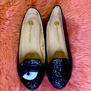 Chase & Chloe Blink Glitter Flats